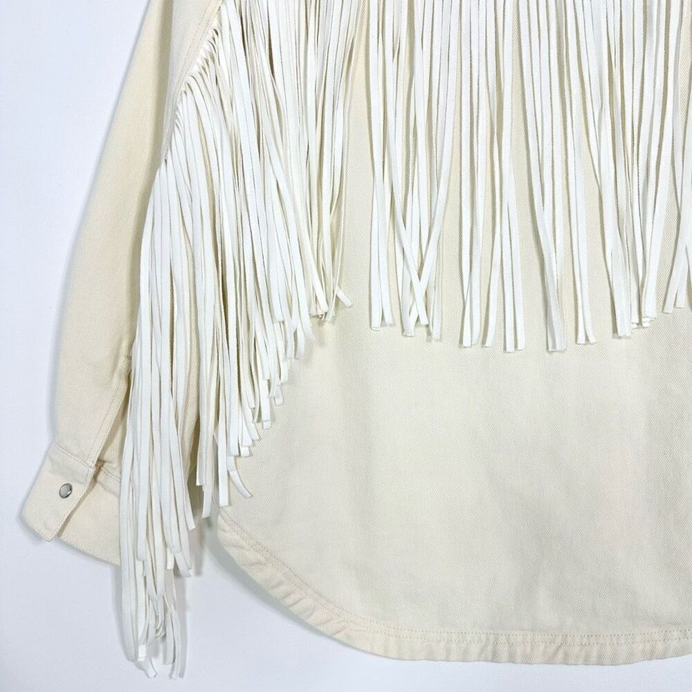 Saints & Hearts Fringe Shirt Jacket S Cowgirl Western Festival Pink Pony Club - Picture 11 of 16